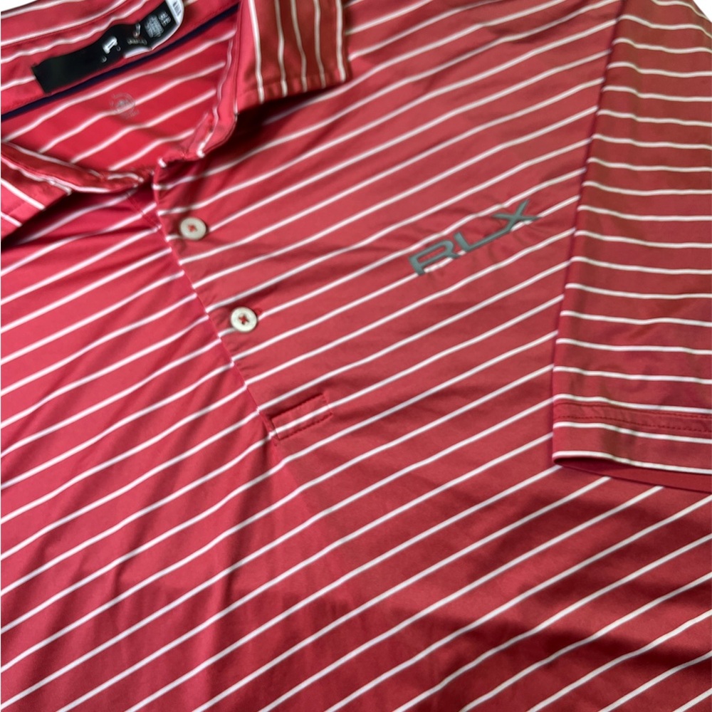 RLX Ralph Lauren Performance Men's XXL Red Striped Polo Shirt
